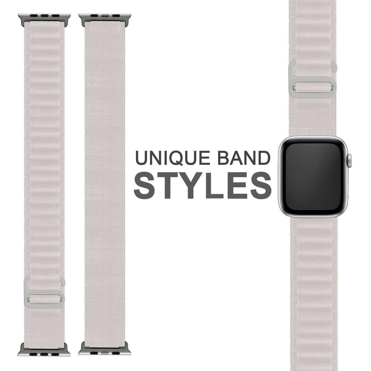NALIA Smart Watch Armband Alpine Loop Style kompatibel mit Apple Watch Armband Ultra/SE & Series 8/7/6/5/4/3/2/1, 42/44/45/49mm, G-Haken iWatch Outdoor Uhr Band, Nylon