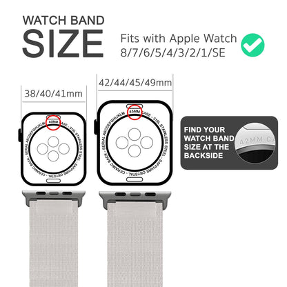 NALIA Smart Watch Armband Alpine Loop Style kompatibel mit Apple Watch Armband Ultra/SE & Series 8/7/6/5/4/3/2/1, 42/44/45/49mm, G-Haken iWatch Outdoor Uhr Band, Nylon