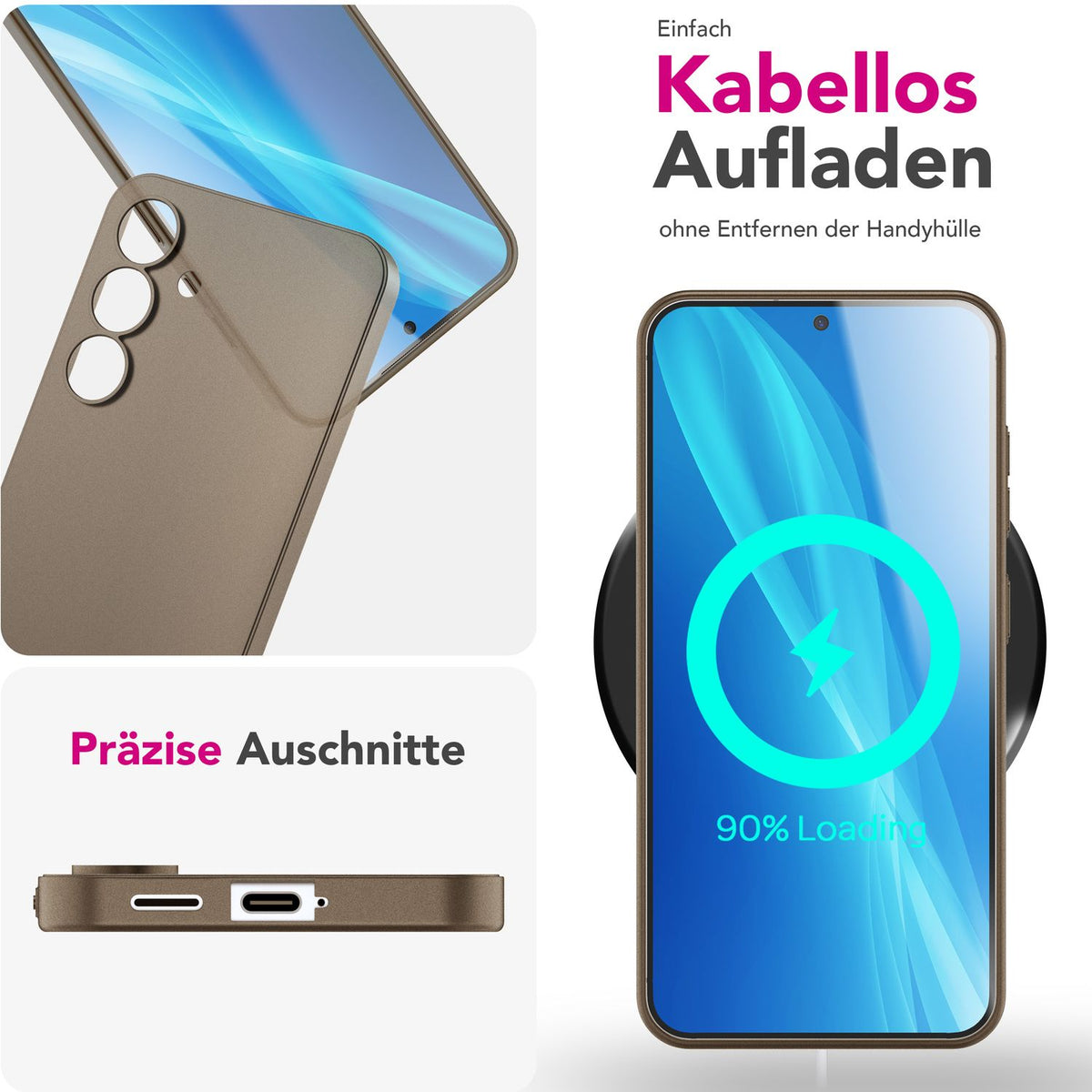 NALIA Ultra Slim Hardcase für Samsung Galaxy S25 – Matt & 0.3mm Dünn – PHANTOM (Dünnes Cover & Kamera-Vollschutz) – Marke aus Berlin