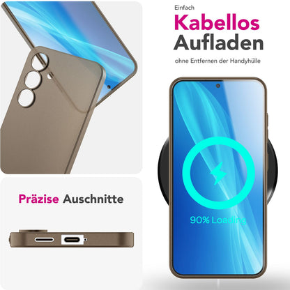 NALIA Ultra Slim Hardcase für Samsung Galaxy S25 – Matt & 0.3mm Dünn – PHANTOM (Dünnes Cover & Kamera-Vollschutz) – Marke aus Berlin