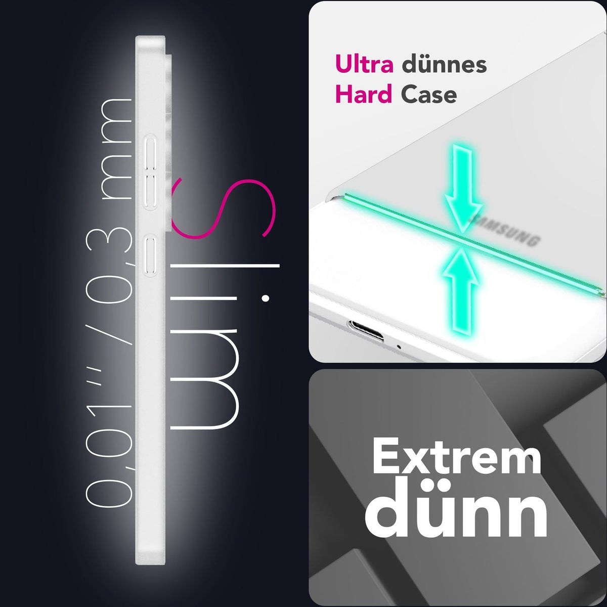 NALIA Ultra Slim Hardcase für Samsung Galaxy S25 – Matt & 0.3mm Dünn – PHANTOM (Dünnes Cover & Kamera-Vollschutz) – Marke aus Berlin