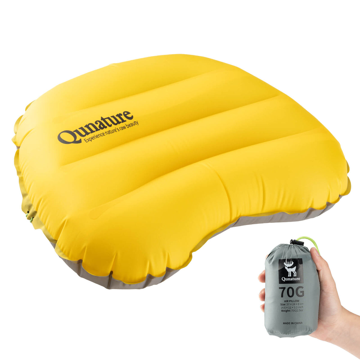 Qunature Aufblasbares Camping Kissen für Outdoor Wandern
