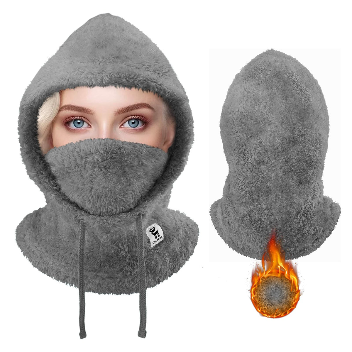 Qunature Sturmhaube Winter Warme Balaclava Thermo Winddichte Sturmmaske Skimaske