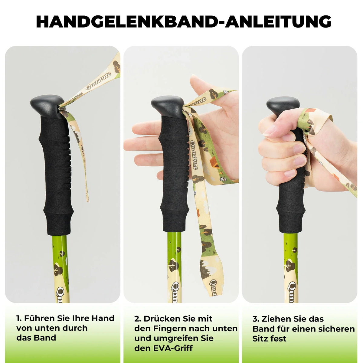 Qunature Wanderstöcke Kinder, 51–100 cm verstellbar Trekkingstöcke, Aluminium 1 Stück