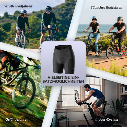 TVI Radlerhose Damen Gepolstert mit Tasche Atmungsaktive