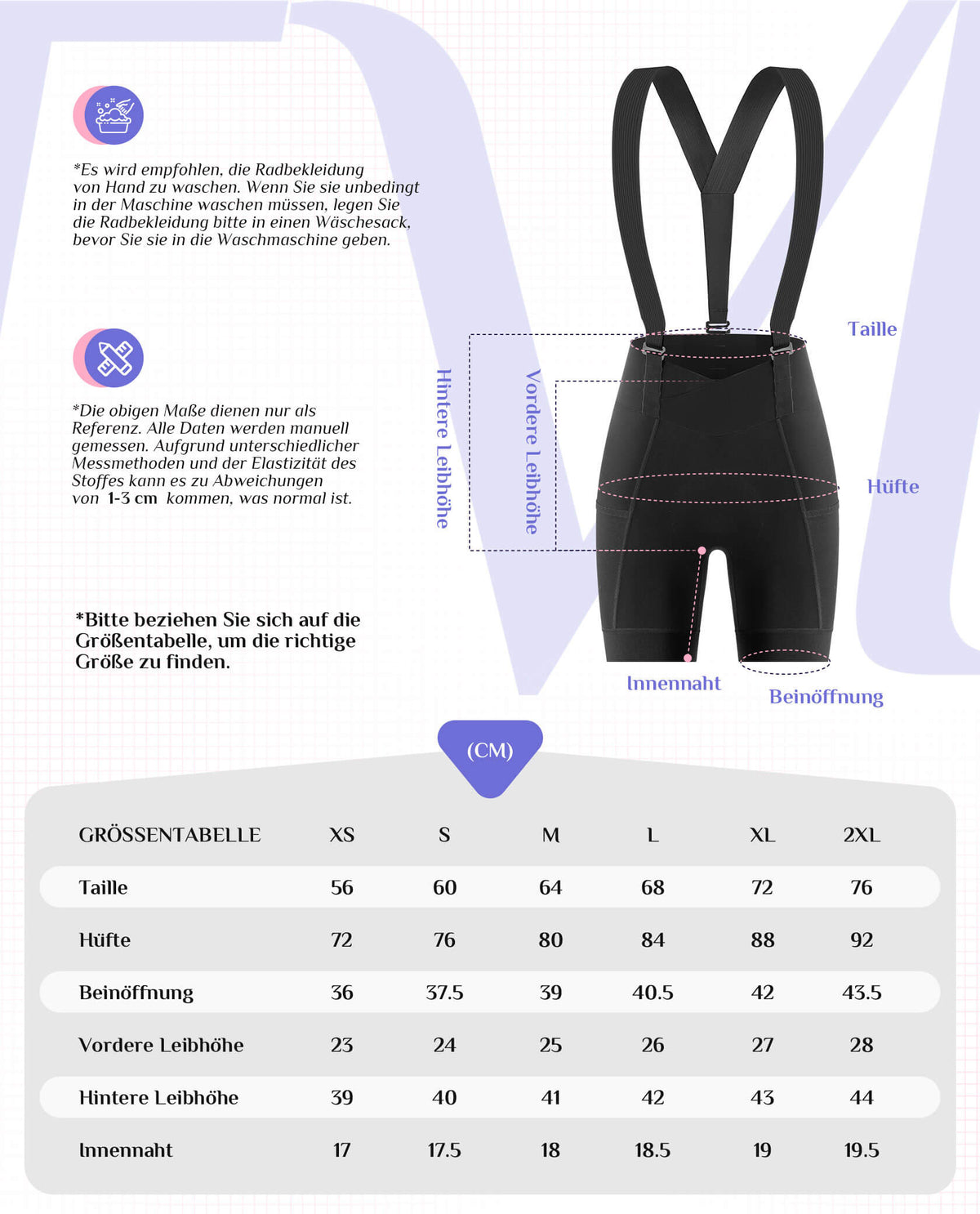 ROCKBROS TVI Fahrradhose Damen mit abnehmbaren Kurz Radsport Trägerhose