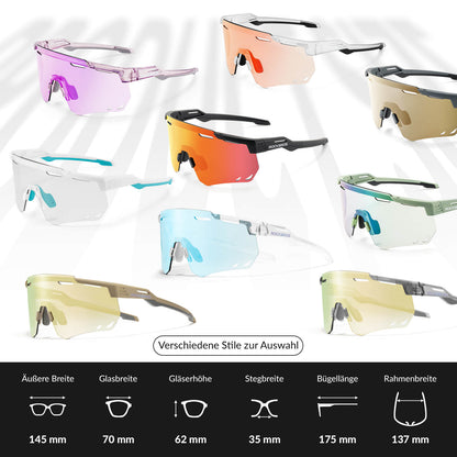 Ultraleichte und Selbsttönende Fahrradbrille (UV400)