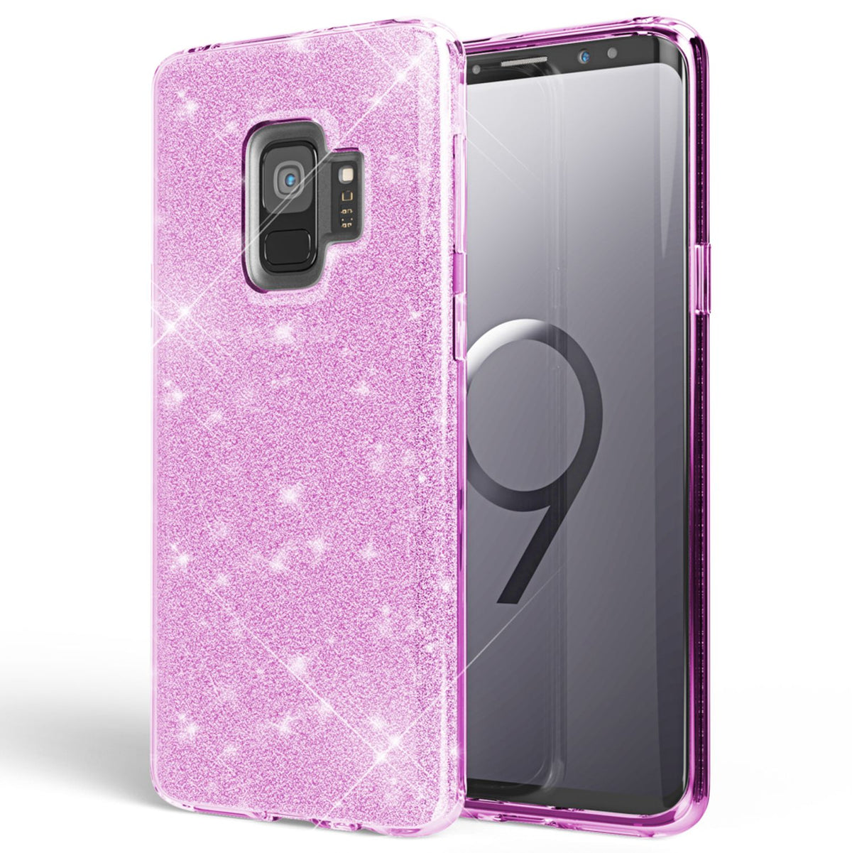 NALIA Glitzerhülle für Samsung Galaxy S9 – Funkelnder Glitzer-Look & Grip – SHINEPOP (Silikon Case) – Marke aus Berlin