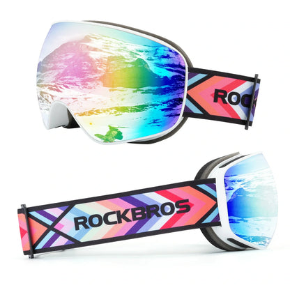 Skibrille Snowboard Brille für Brillenträger UV-Schutz Goggle Helmkompatible Anti-Fog Brille Sportbrille für Skifahren Erwachsener Kind Windschutz