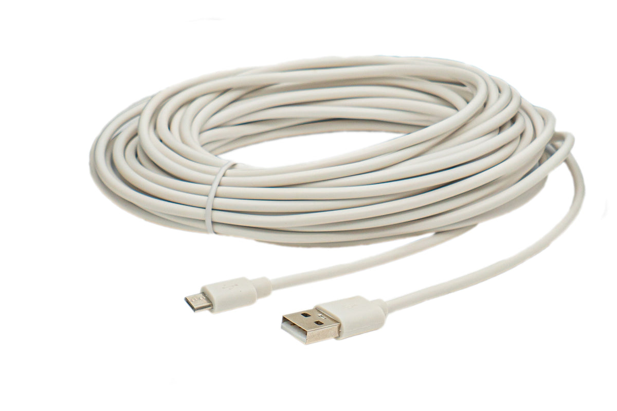 USB 2.0 Kabel 10 m Micro B Stecker zu Typ A Stecker in Weiß | System-S