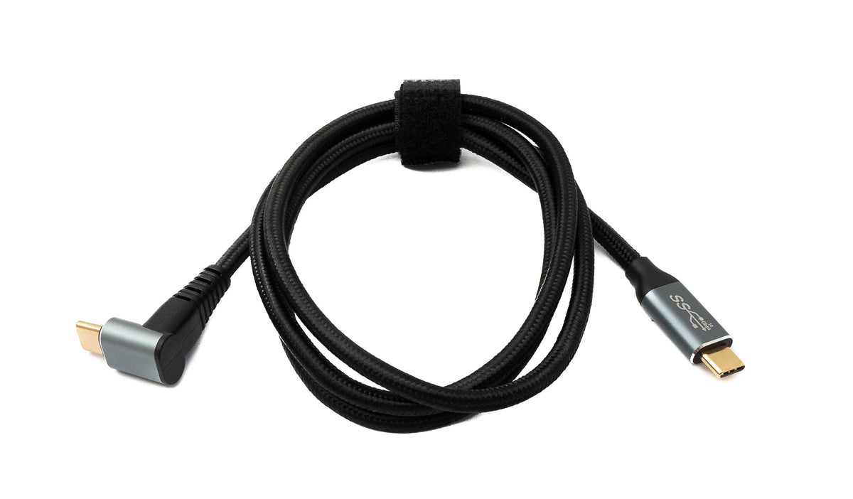 SYSTEM-S USB 3.1 Gen 2 Type C cable 100 cm male to male 10 Gbit/s 100W angle