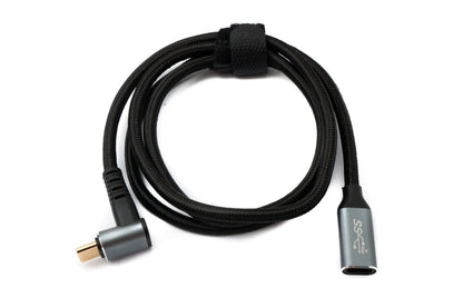 USB 3.1 Gen 2 Typ C Kabel 100 cm Stecker zu Buchse 10 Gbit/s 100W Winkel | System-S