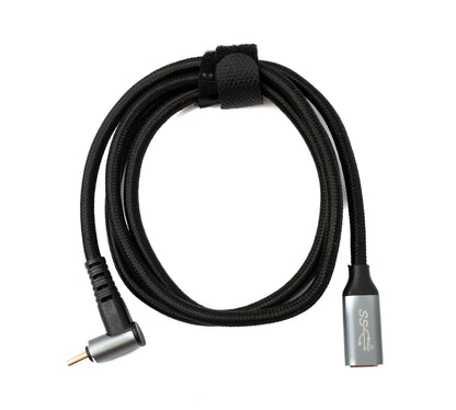 USB 3.1 Gen 2 Typ C Kabel 100 cm Stecker zu Buchse 10 Gbit/s 100W Winkel | System-S