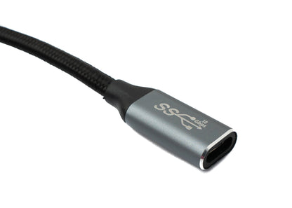 USB 3.1 Gen 2 Typ C Kabel 100 cm Stecker zu Buchse 10 Gbit/s 100W Winkel | System-S