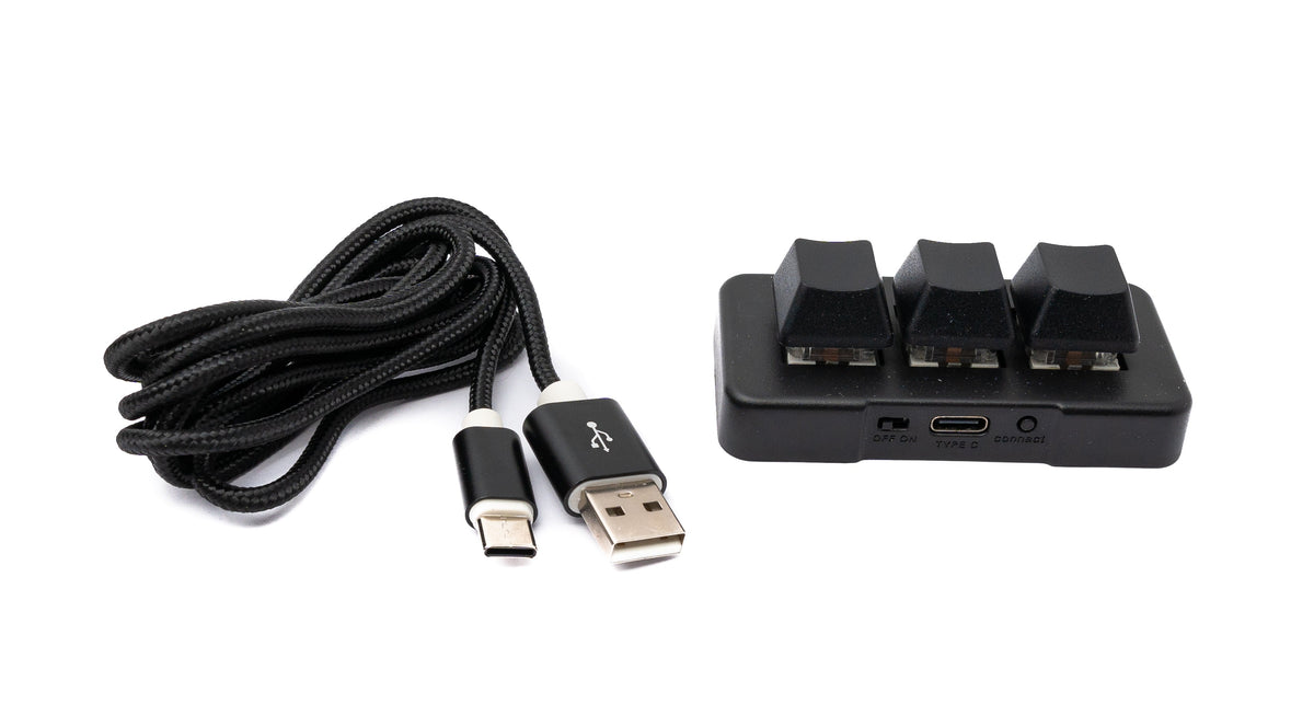 PCsensor USB HID Keypad 3 Tasten programmierbar mechanisch RGB LED PC Hotkeys Schwarz für osu!