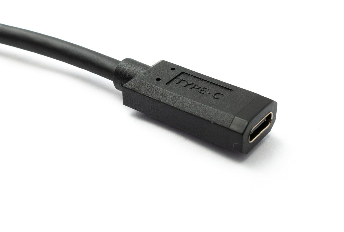USB 3.1 Gen 2 Typ C Kabel 30 cm Stecker zu Buchse 10 Gbit/s 100W Kratz Schutz Winkel | System-S