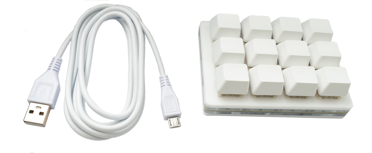 USB HID Mini Keypad 12 Tasten programmierbar mechanisch RGB LED PC Hotkeys Weiß für osu! I SYSTEM-S