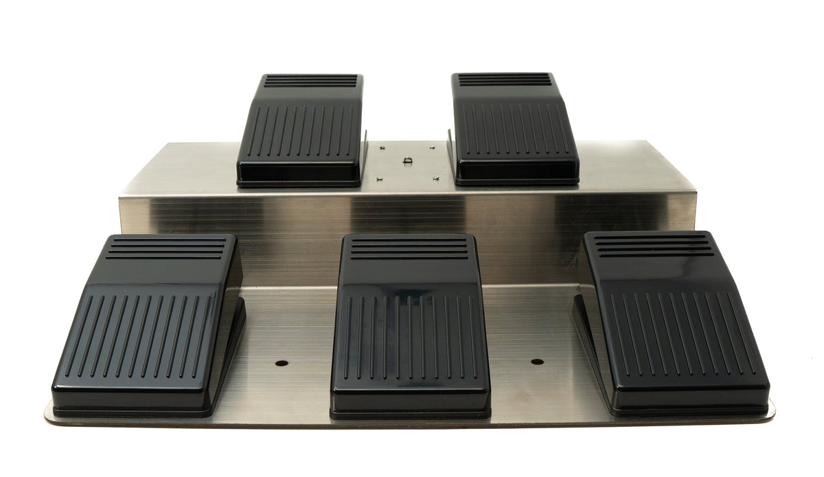 PCsensor USB Fußpedal 5 mechanische Tasten Typ A Fuß Pedal für PC Hotkeys in Grau Schwarz