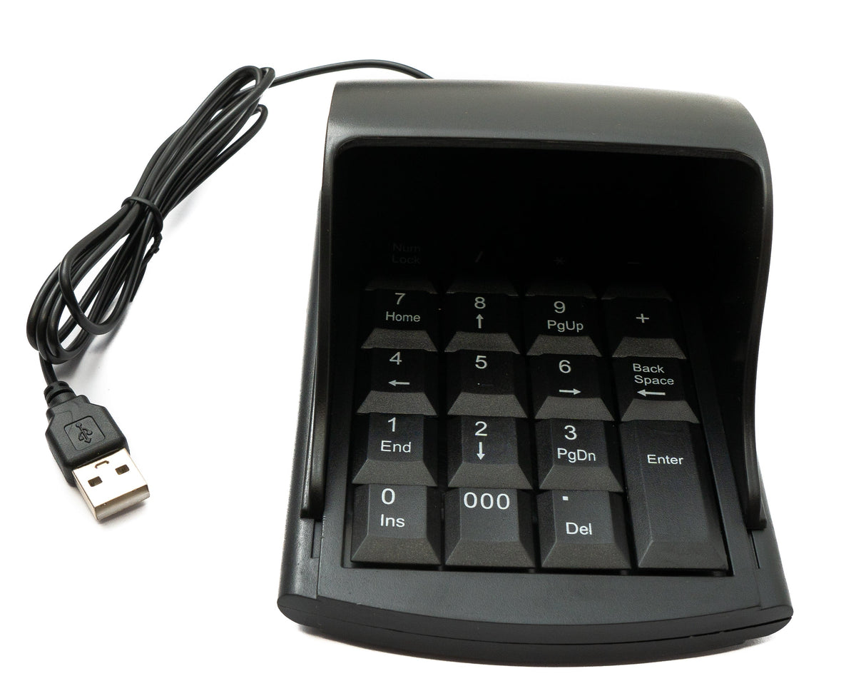 SYSTEM-S Numpad Numeric Keypad Anti Peeping 19 Keys USB 2.0 Type A Keyboard with Privacy Cover