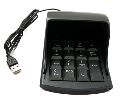 SYSTEM-S Numpad Numeric Keypad Anti Peeping 19 Keys USB 2.0 Type A Keyboard with Privacy Cover