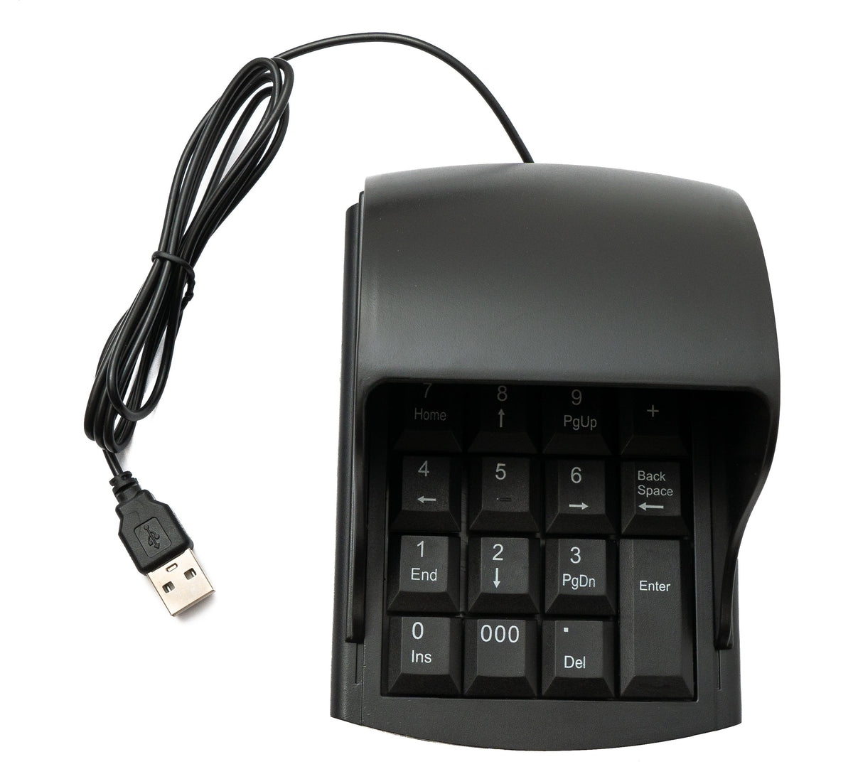 SYSTEM-S Numpad Numeric Keypad Anti Peeping 19 Keys USB 2.0 Type A Keyboard with Privacy Cover