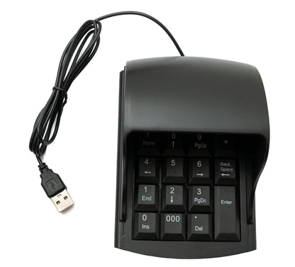 SYSTEM-S Numpad Numeric Keypad Anti Peeping 19 Keys USB 2.0 Type A Keyboard with Privacy Cover