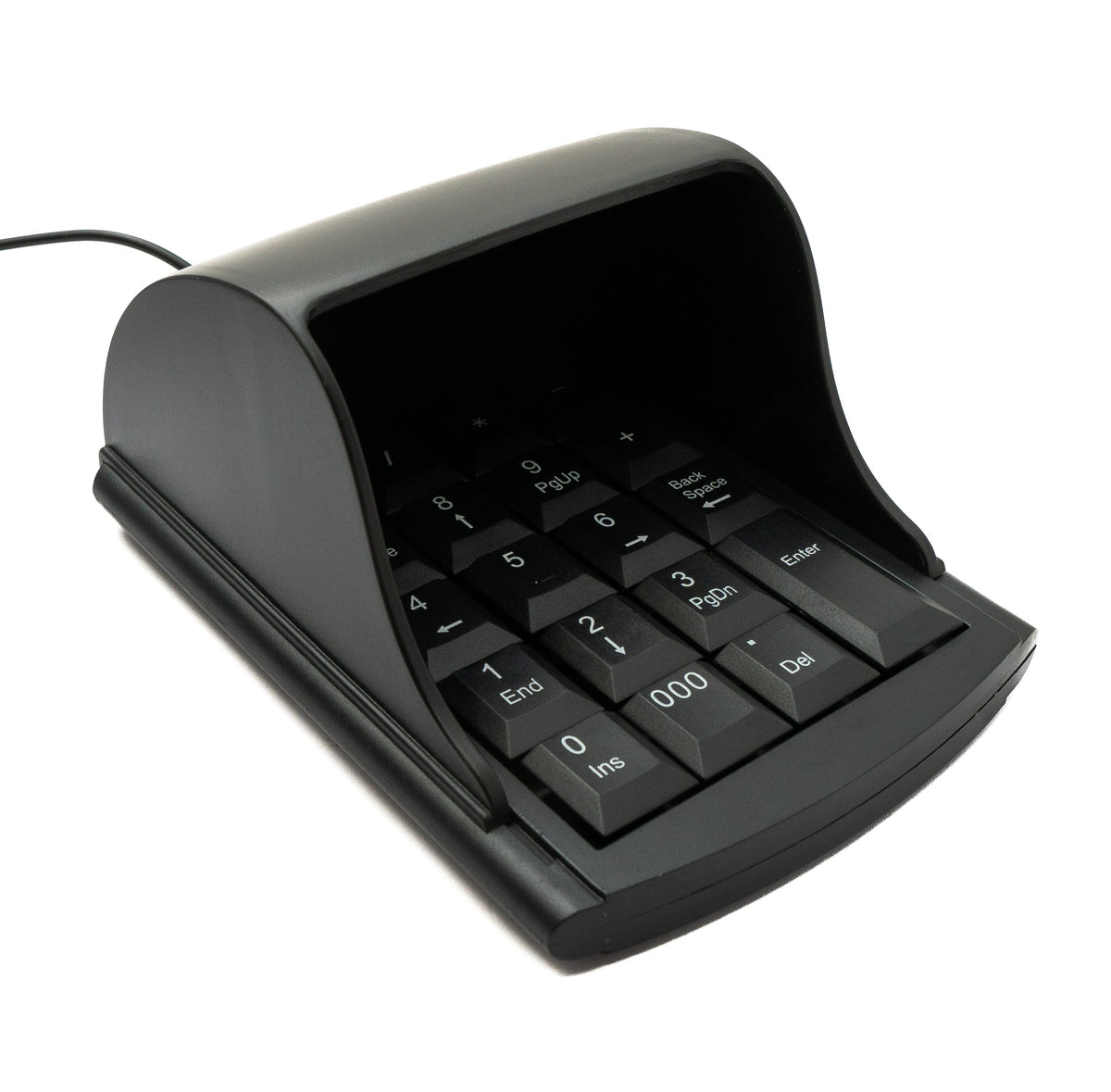 SYSTEM-S Numpad Numeric Keypad Anti Peeping 19 Keys USB 2.0 Type A Keyboard with Privacy Cover