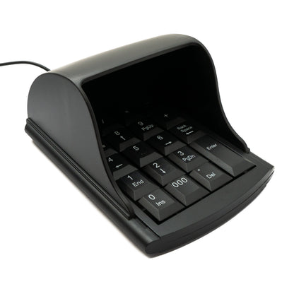 SYSTEM-S Numpad Numeric Keypad Anti Peeping 19 Keys USB 2.0 Type A Keyboard with Privacy Cover