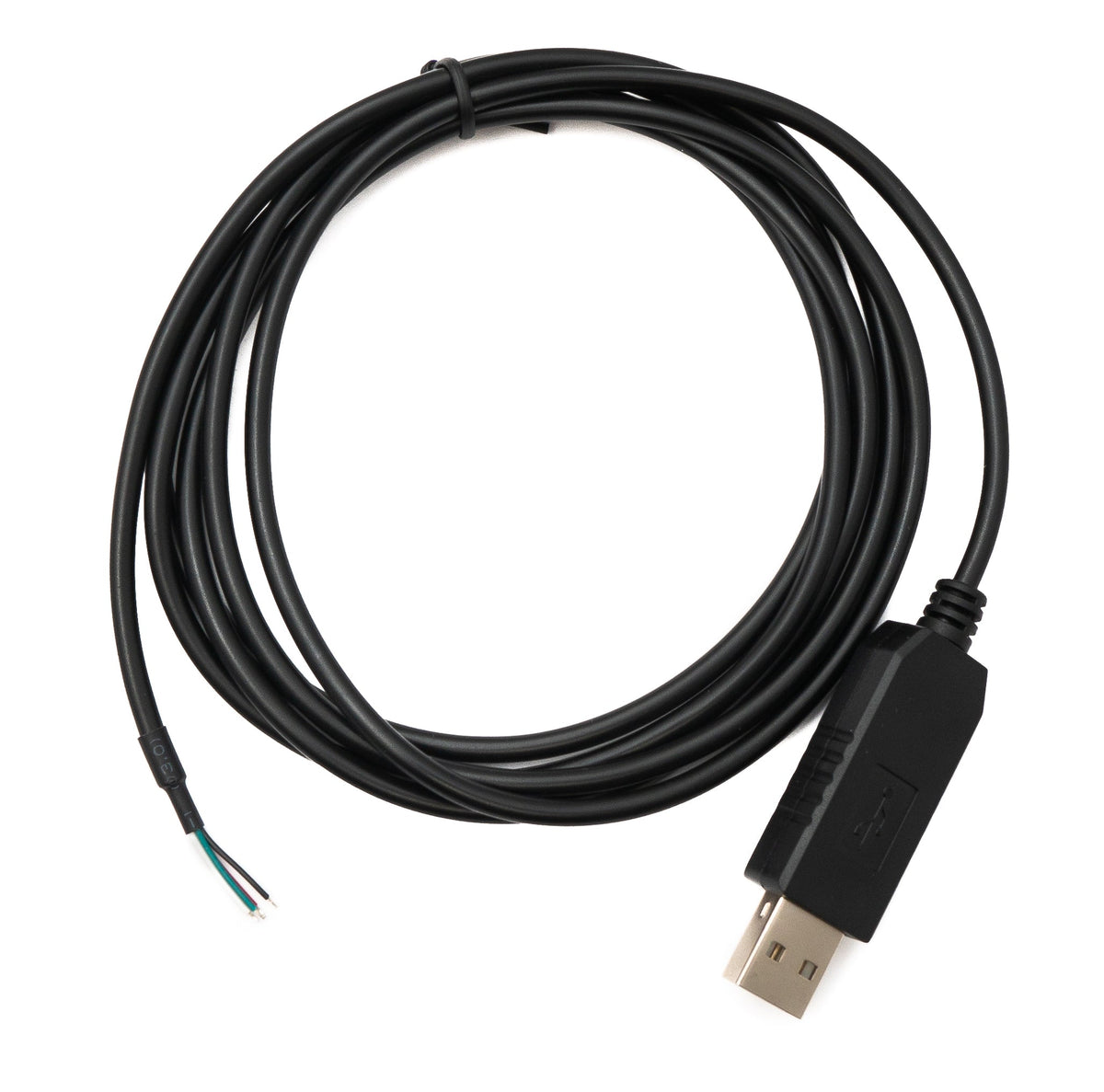 SYSTEM-S USB 2.0 cable 180 cm Type A to RS485 4-pin pigtail wire in black