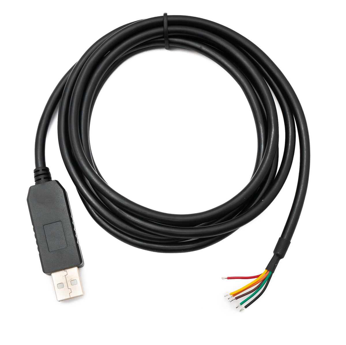 SYSTEM-S USB 2.0 cable 180 cm Type A to RS485 6 pin pigtail wire in black