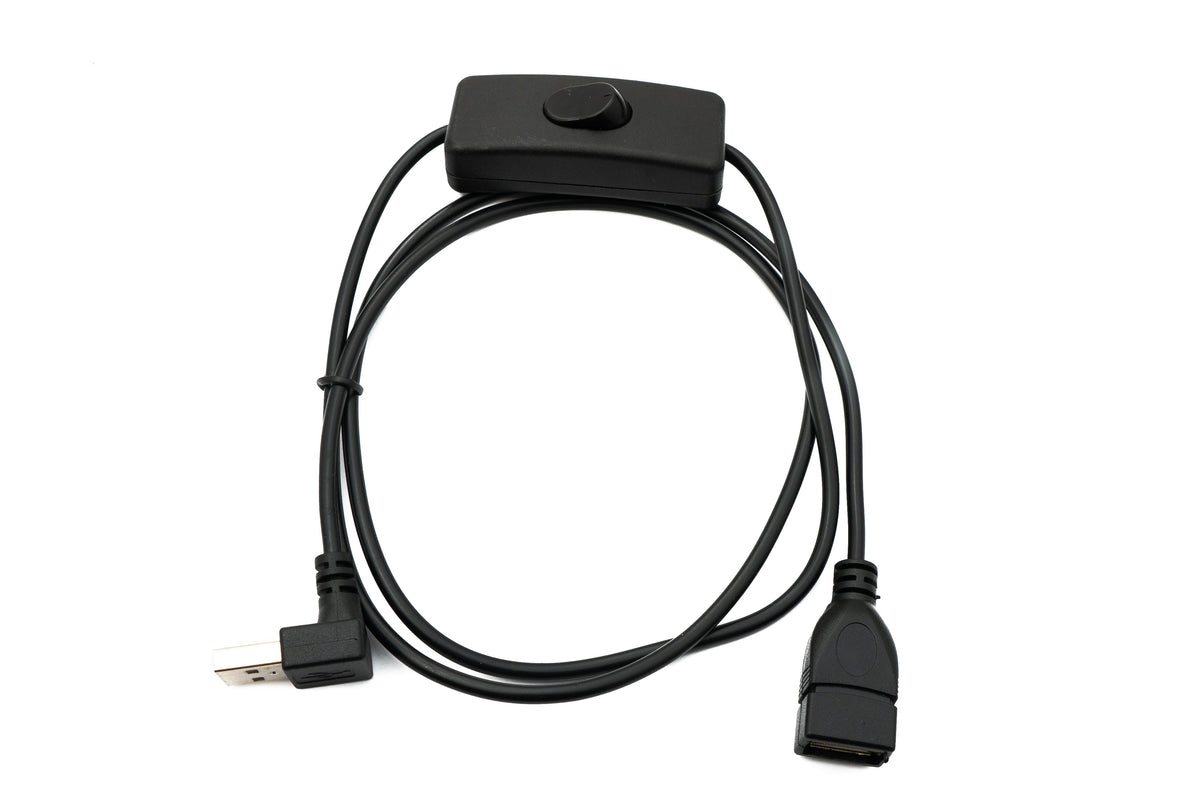 USB 2.0 Kabel 100 cm Typ A Stecker zu Buchse Schalter Winkel Down Angled | System-S