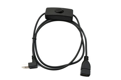 USB 2.0 Kabel 100 cm Typ A Stecker zu Buchse Schalter Winkel Down Angled | System-S