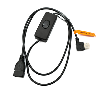 USB 2.0 Kabel 100 cm Typ A Stecker zu Buchse Schalter Winkel Right Angled | System-S