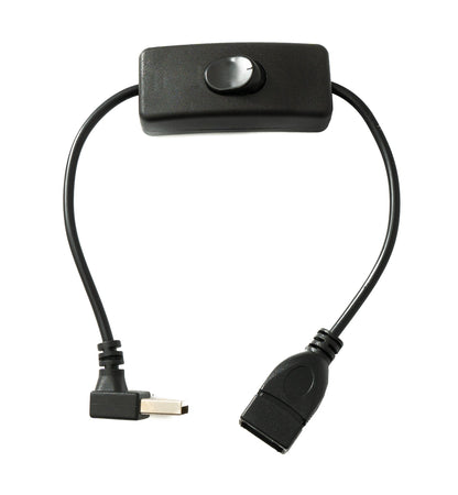 USB 2.0 Kabel 30 cm Typ A Stecker zu Buchse Schalter Winkel Down Angled | System-S