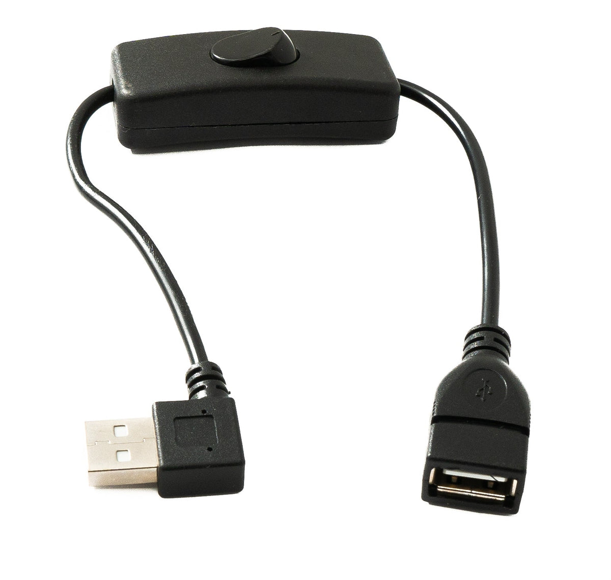 SYSTEM-S USB 2.0 cable 30 cm type A male to female switch angle left angled 