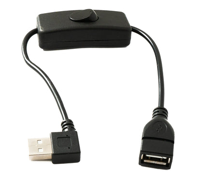 SYSTEM-S USB 2.0 cable 30 cm type A male to female switch angle left angled 