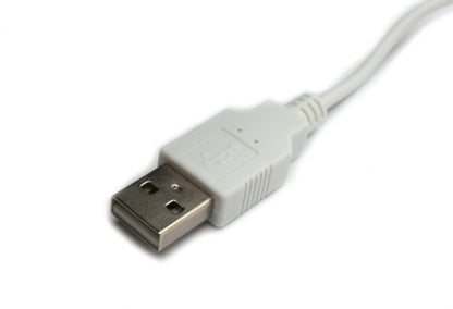 SYSTEM-S USB 3.1 cable 120 cm Type C plug to 2.0 A plug switch in white 