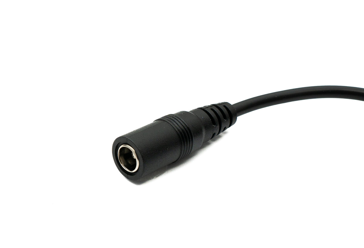 SYSTEM-S DC cable 20 cm 24V 5.5 x 2.5 plug to socket switch in black 