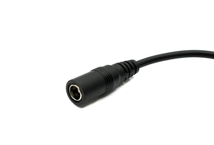SYSTEM-S DC cable 20 cm 24V 5.5 x 2.5 plug to socket switch in black 