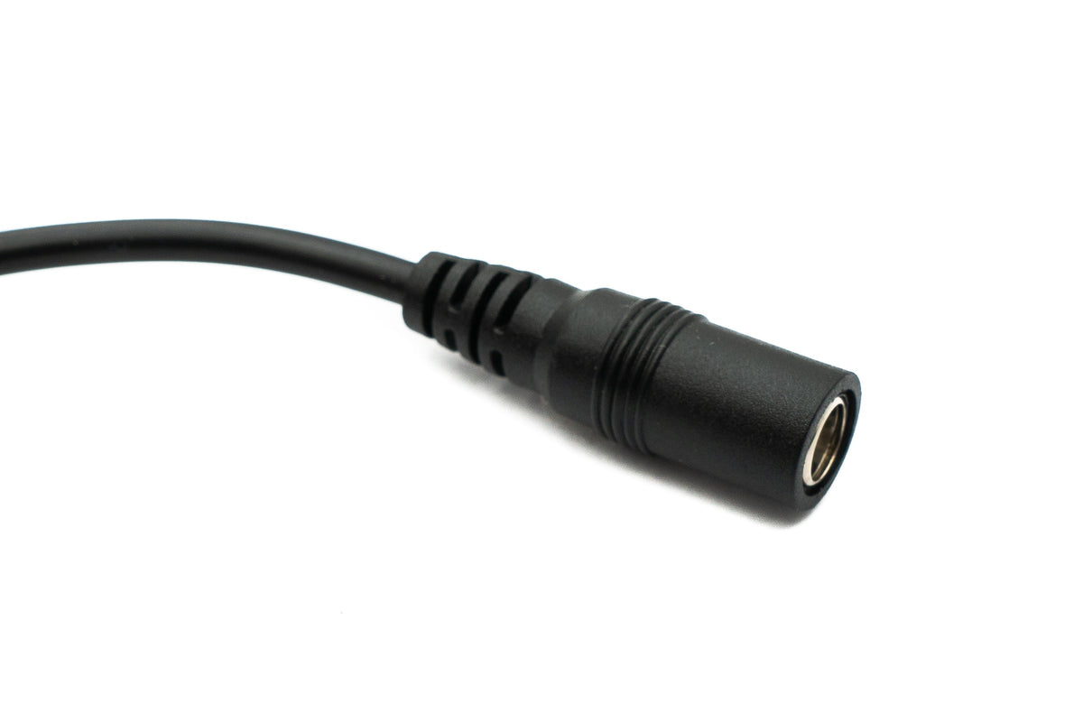 SYSTEM-S DC cable 20 cm 24V 5.5 x 2.1 plug to socket switch in black 