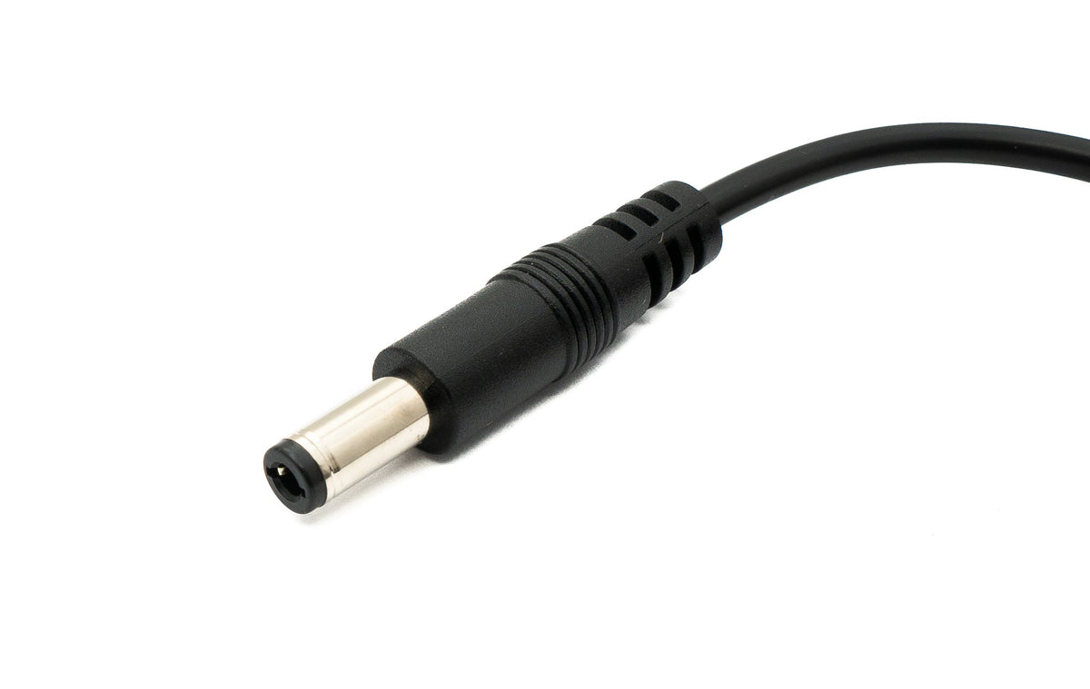 SYSTEM-S DC cable 20 cm 24V 5.5 x 2.1 plug to socket switch in black 