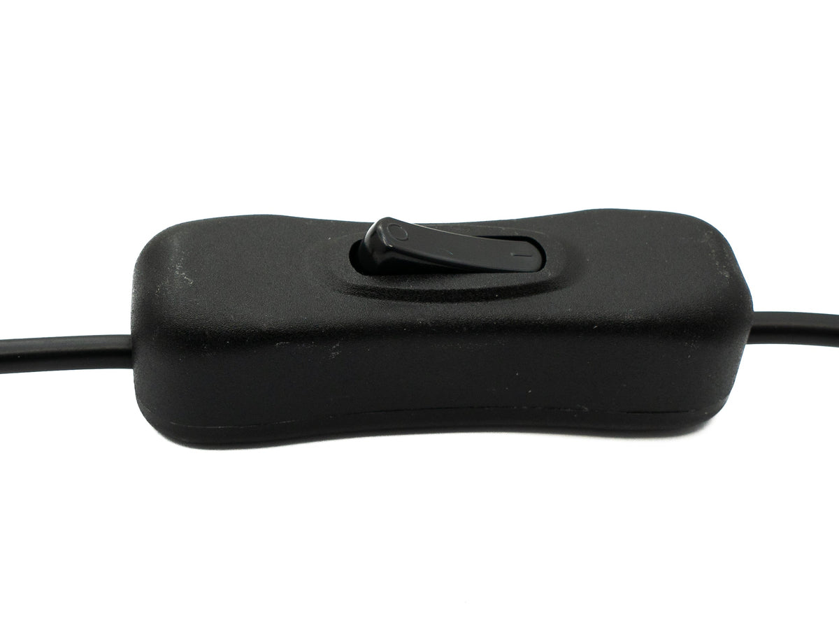SYSTEM-S DC cable 20 cm 24V 5.5 x 2.1 plug to socket switch in black 