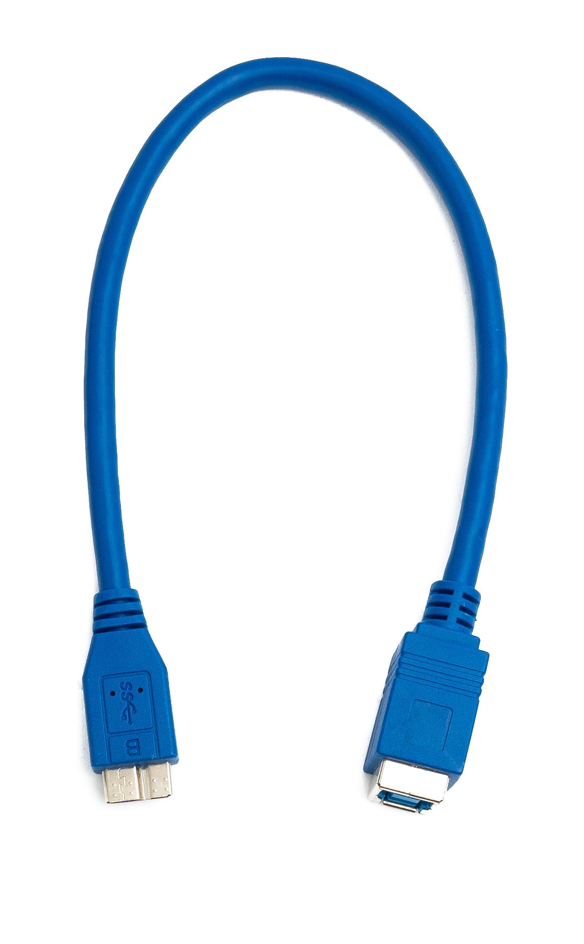 USB 3.0 Kabel 30 cm Typ B Buchse zu Micro B Stecker 5 Gbit/s in Blau | System-S