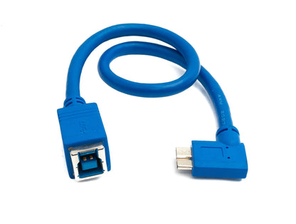 SYSTEM-S USB 3.0 cable 30 cm Type B female to Micro B male Left Angled 5 Gbit/s in Blue