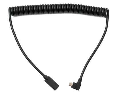 SYSTEM-S USB 3.1 cable 180 cm Type C female to 2.0 Micro B male spiral left angled