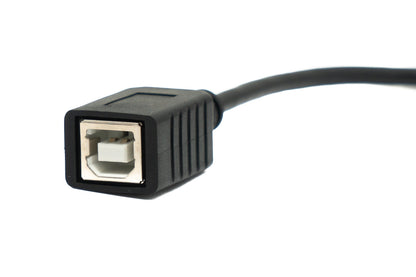 SYSTEM-S USB 2.0 cable 20 cm type B male to female down angled in black