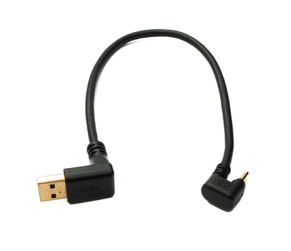 SYSTEM-S USB 3.1 cable 30 cm Type C male to 3.0 A male 180° U Turn angle downward angled adapter 5 Gbit/s 100W