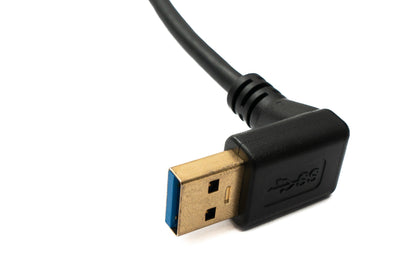 SYSTEM-S USB 3.1 cable 30 cm Type C male to 3.0 A male 180° U Turn angle downward angled adapter 5 Gbit/s 100W