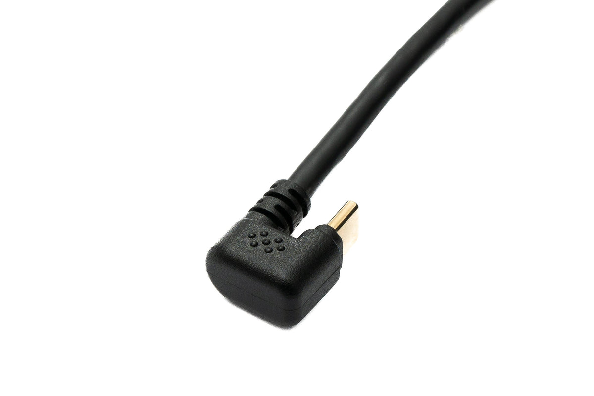 SYSTEM-S USB 3.1 cable 30 cm Type C plug to 3.0 A plug 180° U-turn angle right angled adapter 5 Gbit/s 100W