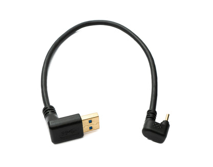 USB 3.1 Kabel 30 cm Typ C Stecker zu 3.0 A Stecker 180° U Turn Winkel aufwärts gewinkelt Adapter 5 Gbit/s 100W | System-S